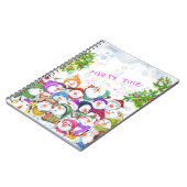 Happy Snowmans Frohe Weihnachts-Party Funny Zeichn Notizblock (Linke Seite)