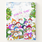 Happy Snowmans Frohe Weihnachts-Party-Notebook Notizblock (Rückseite)