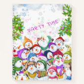 Happy Snowmans Frohe Weihnachts-Party-Notebook Notizblock (Vorderseite)