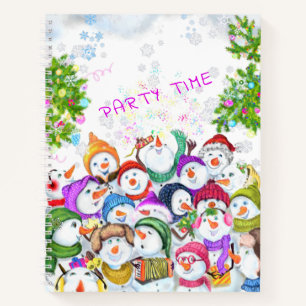 Happy Snowmans Frohe Weihnachts-Party-Notebook Notizblock