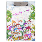 Happy Snowmans Frohe Weihnachts-Party Zwischenabla Klemmbrett (Vorderseite)