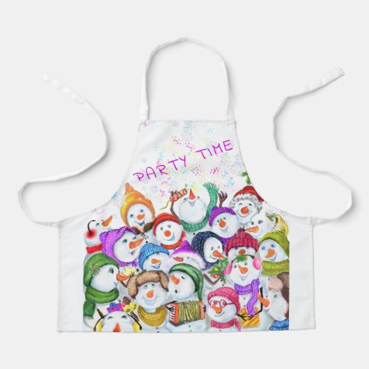 Happy Snowmans Frohe Weihnachts-Schürze Geschenk Schürze (Vorderseite)