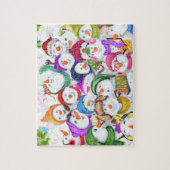 Happy Snowmans - Frohe Weihnachtsfeier Puzzle (Vertikal)