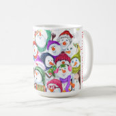 Happy Snowmans Frohe Weihnachtsfeier Spaß Kaffeetasse (VorderseiteRechts)