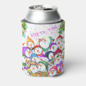 Happy Snowmans Party Weihnachten Cooler Dosenkühler (Kanne Rückseite)