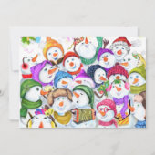 Happy Snowmans Party Weihnachtskarte (Rückseite)