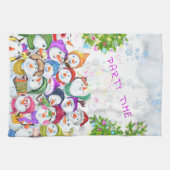 Happy Snowmans Weihnachts Party Küchentuch (Horizontal)