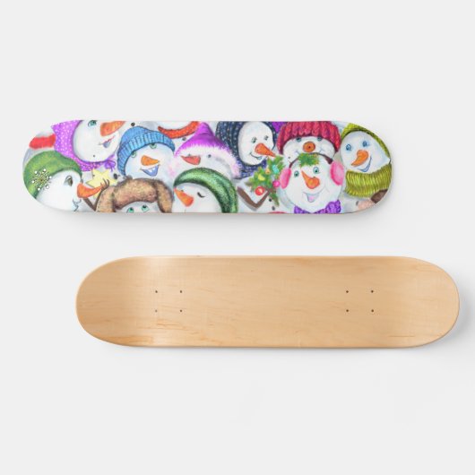 Happy Snowmans Weihnachts-Skateboard Skateboard (Horizontal)
