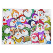 Happy Snowmans Weihnachtsgeschenktasche Große Geschenktüte (Rückseite)