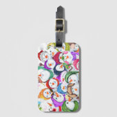 Happy Snowmans Weihnachtsluggage Tag Gepäckanhänger (Vorderseite Vertikal)