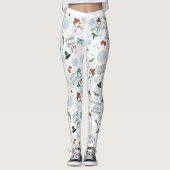 Happy Snowmen Modernes Weihnachtsmuster Leggings (Vorderseite)