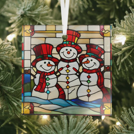 Happy Snowmen Ornament Aus Glas (Insitu)