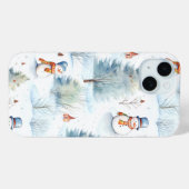 Happy Snowmen Pattern Case-Mate iPhone Hülle (Rückseite (Horizontal))