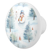 Happy Snowmen Pattern Keramikknauf (Rechts)