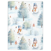 Happy Snowmen Pattern Klemmbrett (Rückseite)