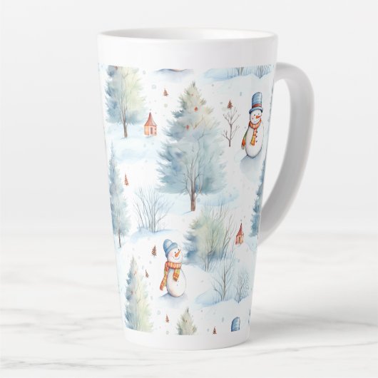 Happy Snowmen Pattern Milchtasse (Rechte Ecke)