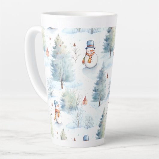 Happy Snowmen Pattern Milchtasse (Linke Ecke)