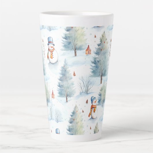 Happy Snowmen Pattern Milchtasse (Vorderseite)