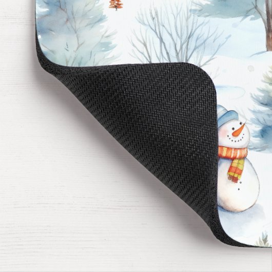 Happy Snowmen Pattern Mousepad (Ecke)
