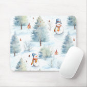 Happy Snowmen Pattern Mousepad (Mit Mouse)