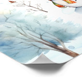 Happy Snowmen Pattern Poster (Ecke)