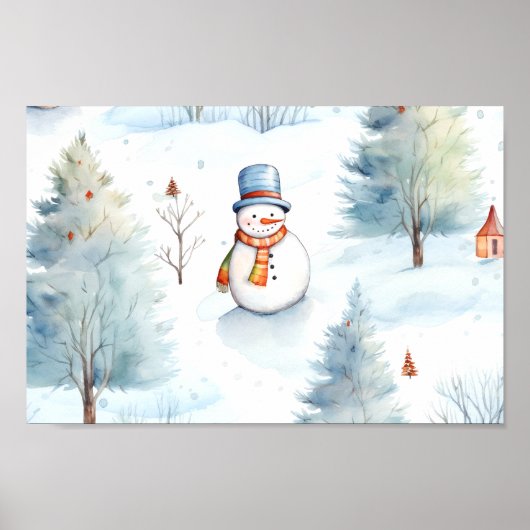 Happy Snowmen Pattern Poster (Vorne)