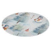 Happy Snowmen Pattern Schneidebrett (Ecke)