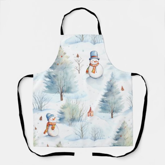 Happy Snowmen Pattern Schürze (Vorderseite)