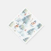 Happy Snowmen Pattern Serviette (Ecke)