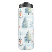 Happy Snowmen Pattern Thermosbecher (Vorderseite)