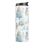 Happy Snowmen Pattern Thermosbecher (Nach links gedreht)