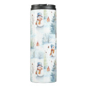 Happy Snowmen Pattern Thermosbecher (Rückseite)