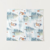 Happy Snowmen Pattern Wandteppich (Vorderseite (Horizontal))