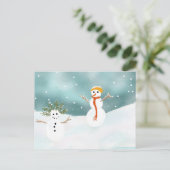Happy Snowmen Postcard Postkarte (Stehend Vorderseite)