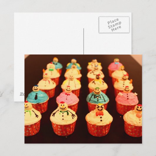 Happy Snowmen Postkarte (Vorne/Hinten)