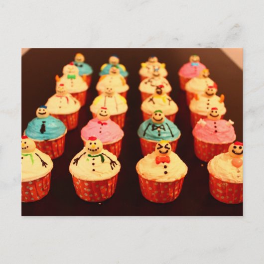 Happy Snowmen Postkarte (Vorderseite)