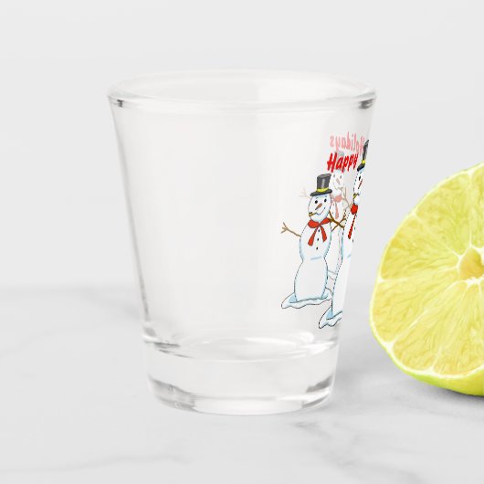 Happy Snowmen Shot Glass Schnapsglas (Links)