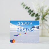 Happy Snowy Oaster Postkarte (Stehend Vorderseite)