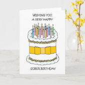 Happy Sober Birthday Karte (Gelbe Blume)