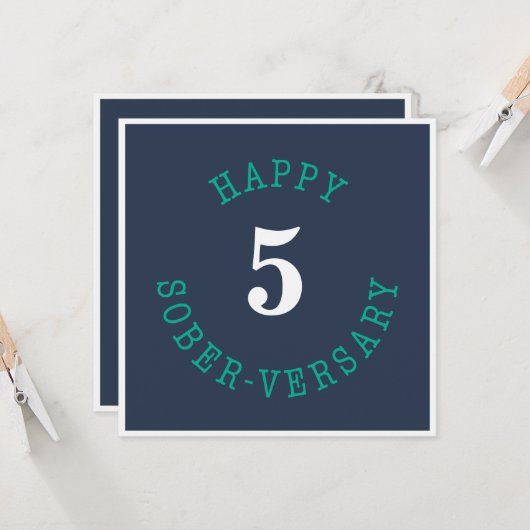 Happy Sober Jahr Karte (Vorderseite/Rückseite Beispiel)