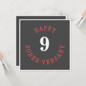 Happy Sober Jahr Karte (Vorderseite/Rückseite Beispiel)