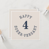 Happy Sober Jahr Karte (Vorderseite/Rückseite Beispiel)