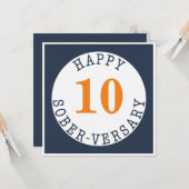 Happy Sober Jahr Karte (Vorderseite/Rückseite Beispiel)