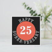 Happy Sober-Jubiläumskarte Karte (Stehend Vorderseite)