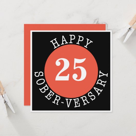 Happy Sober-Jubiläumskarte Karte (Vorderseite/Rückseite Beispiel)