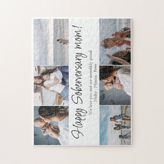 Happy Soberversary Mama, 6 Fotomaterial Custom Puzzle (Vertikal)