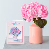 Happy Sobriety Birthday Watercolor Hydrangea Card Karte