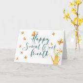 Happy Social Work Month Karte (Gelbe Blume)