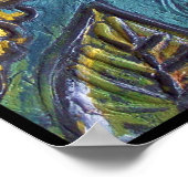 HAPPY Sock Monkey und Sonnenblume Poster (Ecke)