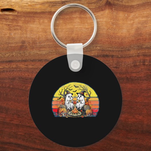 Happy Soky Camng Crew Halloween Campfire Schlüsselanhänger (Vorderseite)
